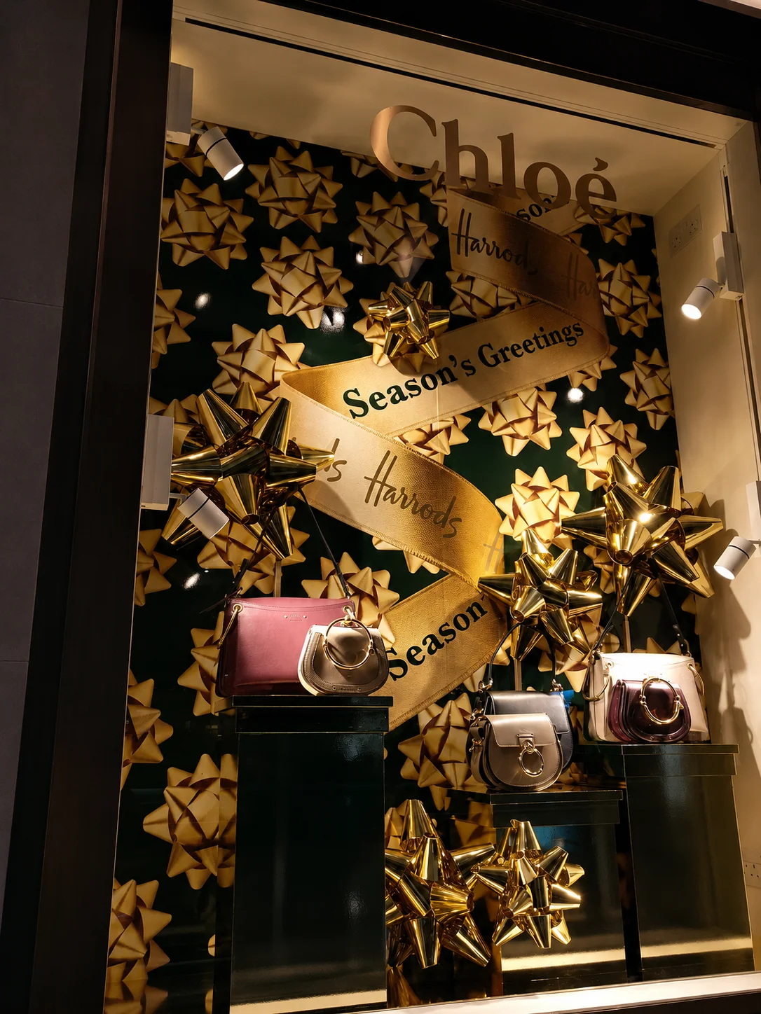 Chloe Harrods window installation, printed display elements and structural POS by City Images London