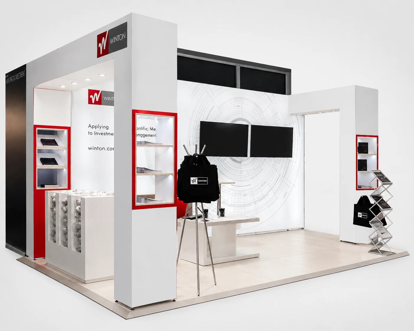 Modular exhibition booth printed, built and installed by City Images at a central London trade show venue