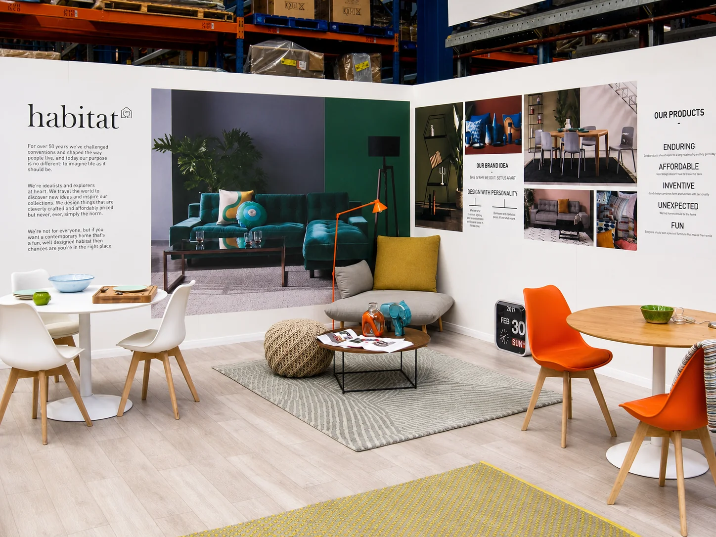 Habitat tradeshow FSDU and exhibition build, structural display printed and assembled by City Images London