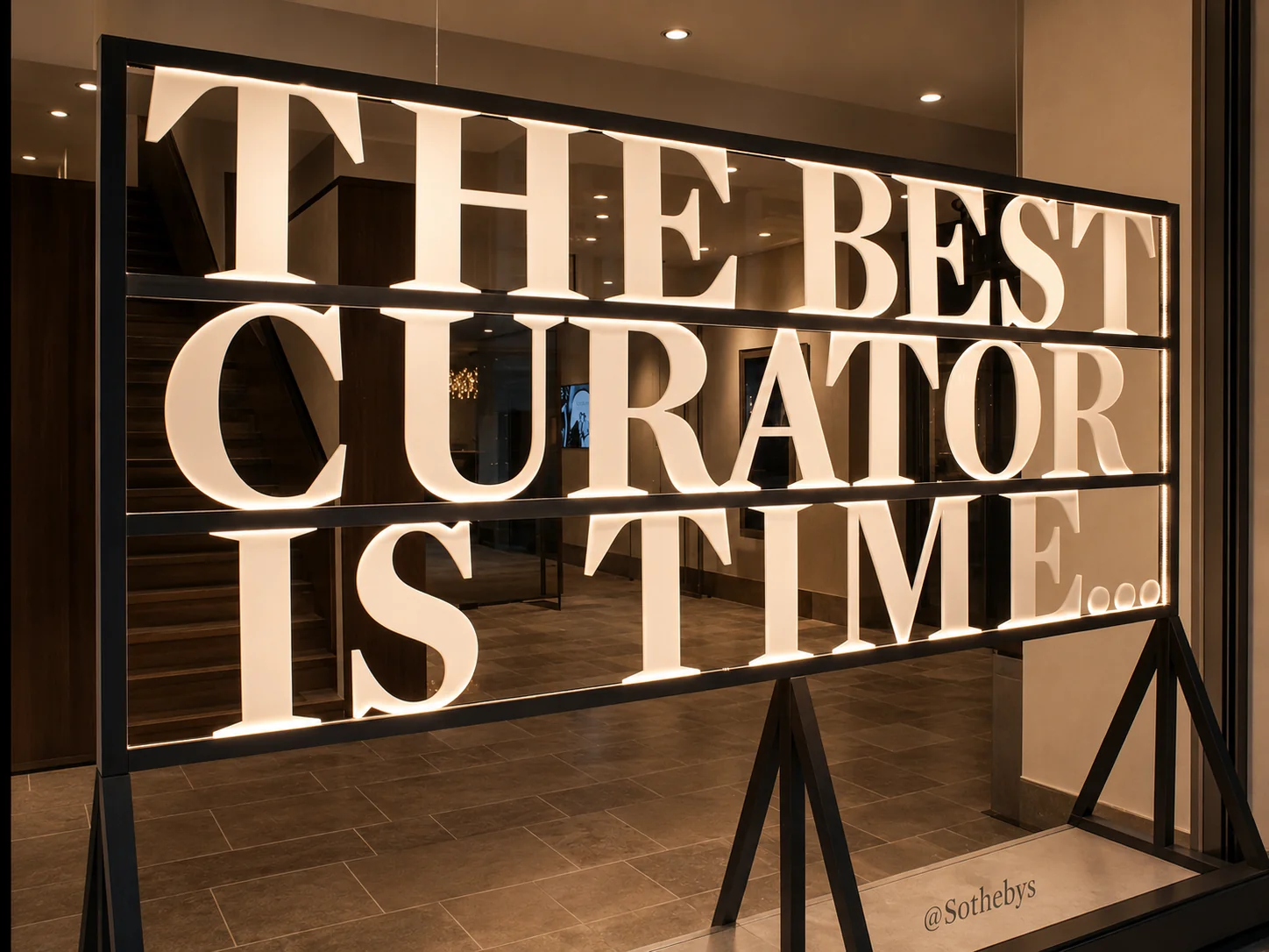 Sothebys window display, printed graphics and rigid POS elements built and installed by City Images London