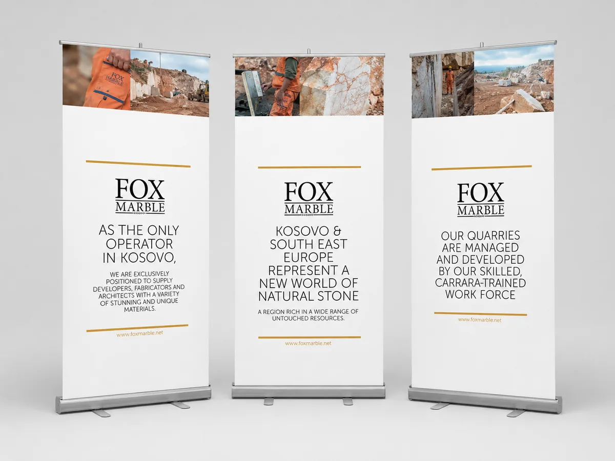 Fox Marble three roller banner sequence printed by City Images